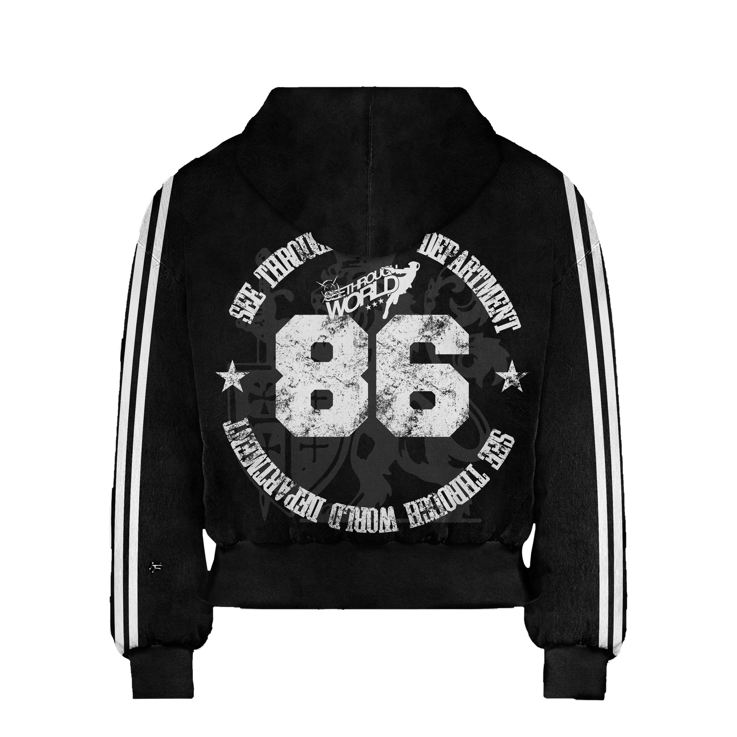 See-trough zipup hoodie